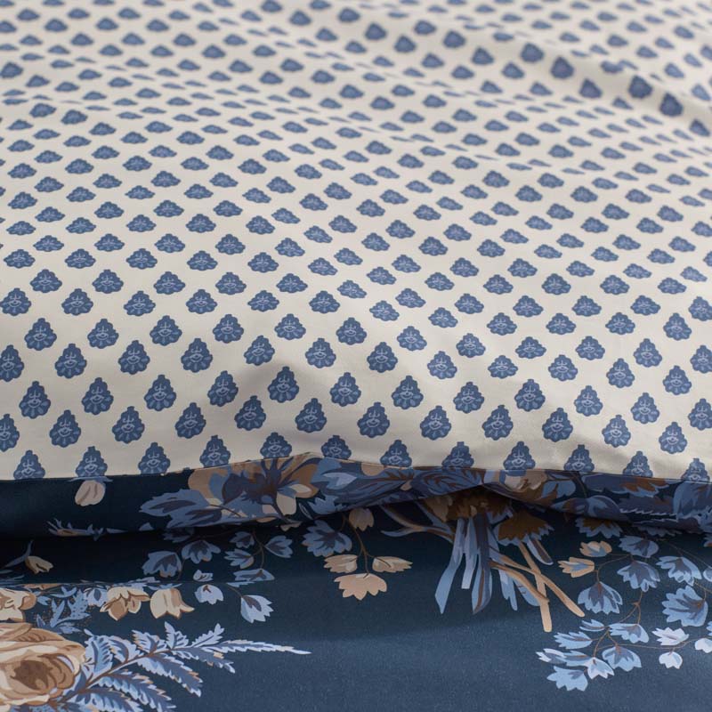 Antara Reversible Premium Smooth Sateen Sham - Navy, Standard