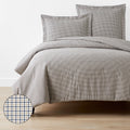 Classic Stripes and Plaids Cool Yarn-Dyed Cotton Percale Duvet Cover - Mini Check Multi, Full/Queen