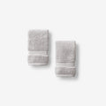 Sterling Supima® Cotton Washcloths, Set of 2 - Silver Mist