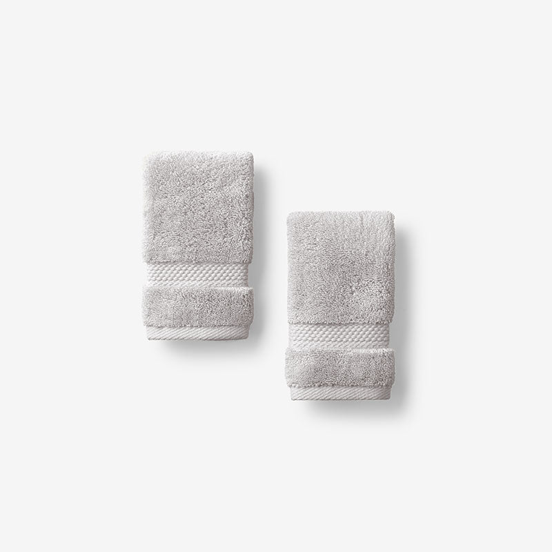 Sterling Supima® Cotton Washcloths, Set of 2 - Silver Mist