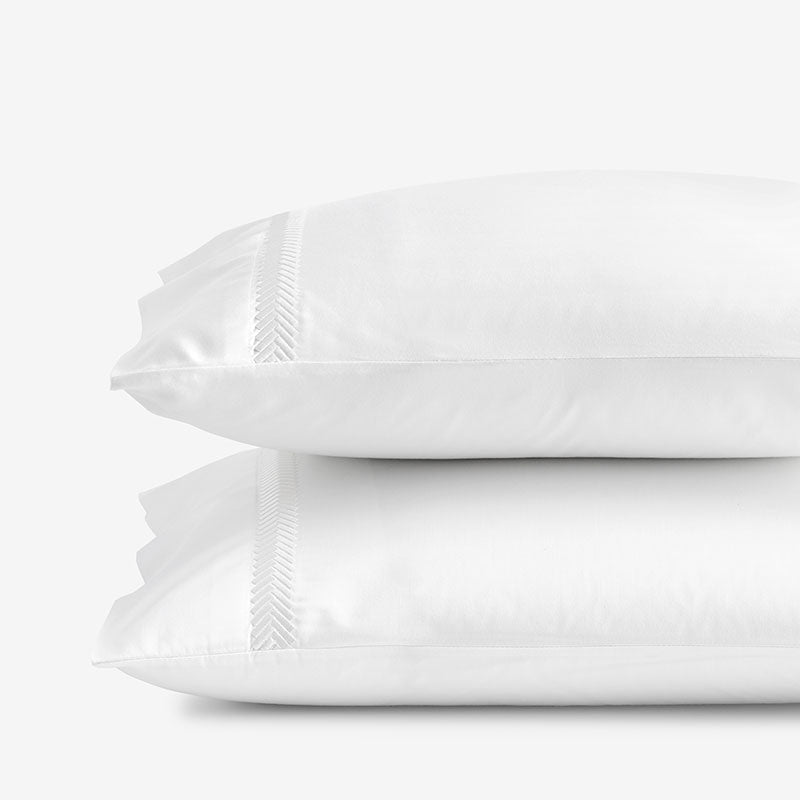 Hewett Luxe Smooth Egyptian Cotton Sateen Pillowcase Set - White, King