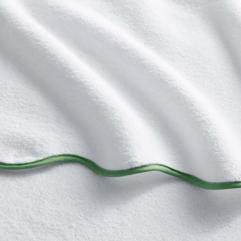 Scalloped Edge Hand Towel - Green