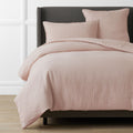 Premium Breathable Washed Linen Solid Duvet Cover - Rose Smoke, Full
