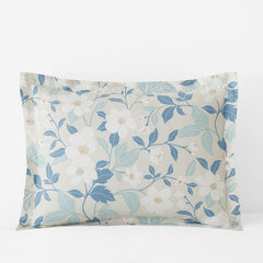 Clemencia Classic Cool Cotton Percale Sham - Floral Pale Blue, King