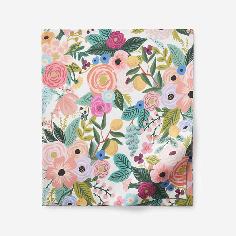 Garden Party Classic Cool Cotton Percale Flat Bed Sheet - Multi, Full