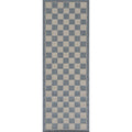 Checkered Outdoor Rug -  Blue, 8' Runner