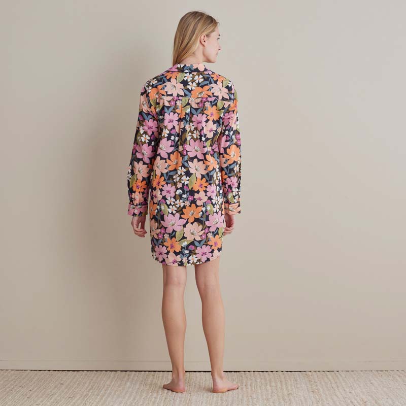 Printed Poplin Women's Nightshirt - Wild Floral, L