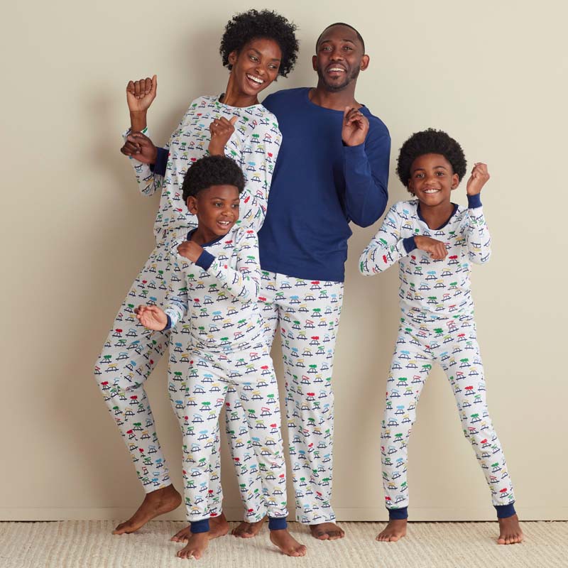 Family Printed Peruvian Cotton Kid's Pajama Set - Tree Ride, 10