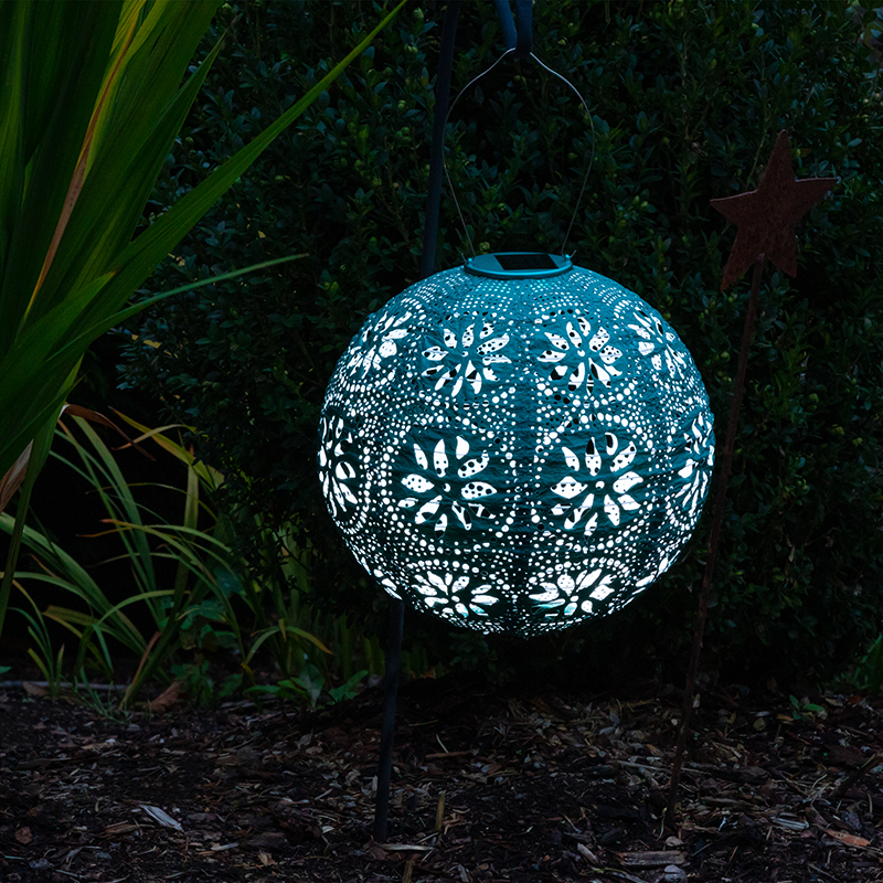 Soji™ Stella Boho Solar Outdoor Lantern - Mineral Green