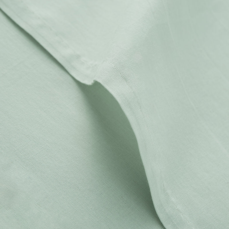Chambray Voile Yarn-Dyed Ring Top Window Curtain - Lily Green