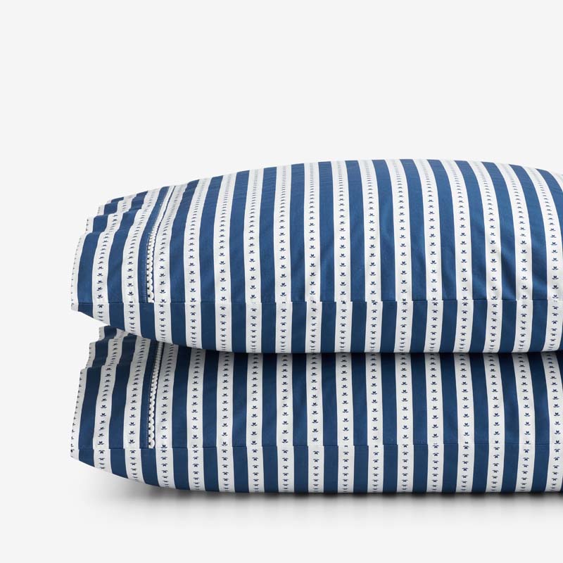 Mini-Prints Garment Washed Cotton Percale Pillowcase Set - Milos, King
