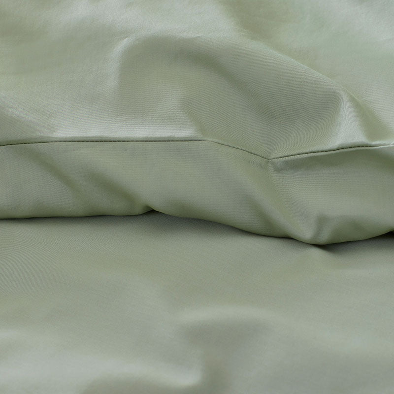 Classic Smooth Sateen Solid Flat Bed Sheet - Light Sage, Queen
