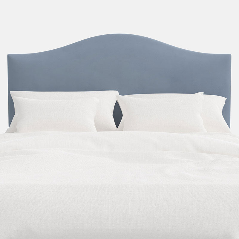 Saddle Velvet Headboard - Ocean, Full