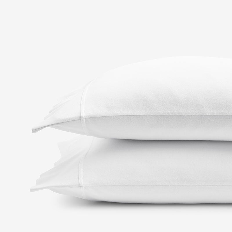 T-Shirt Soft Jersey Knit Pillowcase Set - White, King