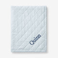 Ditsy Gingham Classic Cool Organic Cotton Percale Quilted Reversible Sherpa Stroller Blanket - Blue