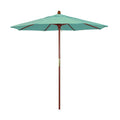 Round Outdoor Patio Umbrella, Wood with Manual Lift - Spectrum Mist, 7.5'