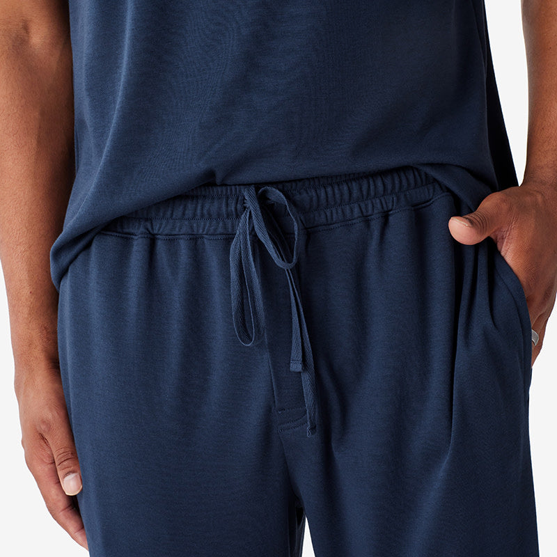 Pima Cotton Mens Pajama Set - Navy, XL