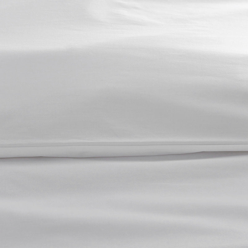 Solid Border Classic Cool Cotton Percale Duvet Cover - Porcelain Blue, Full