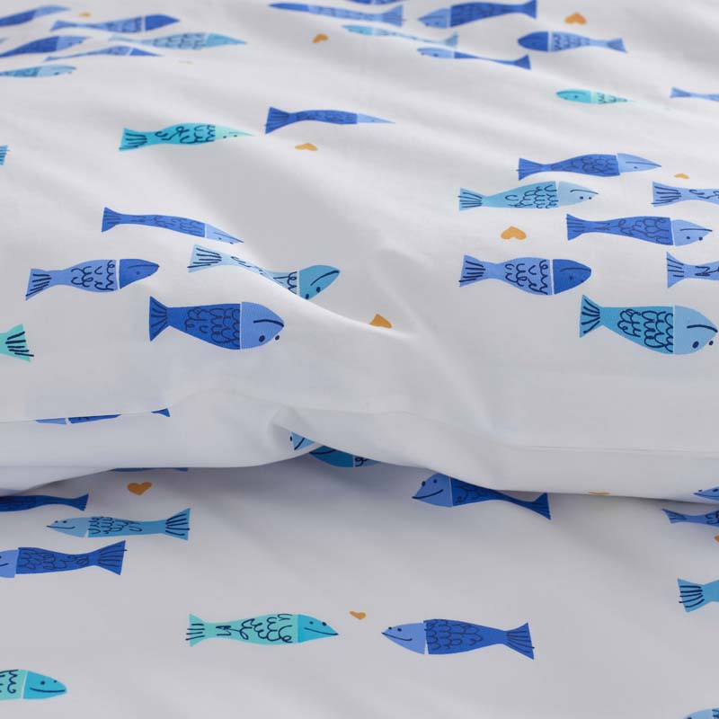 Summer Prints Classic Cool Cotton Percale Sham - Fish Swim, Standard
