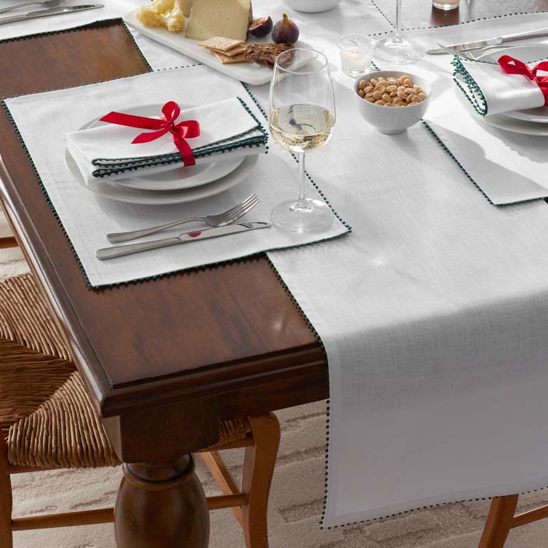Pom Fringe Placemats, Set of 4 - Green