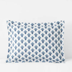 Suhana  Garment Washed Cotton Percale Sham - Blue, King