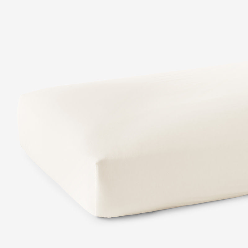 Classic Smooth Rayon Made From Bamboo Sateen Fitted Bed Sheet - Ivory, Queen