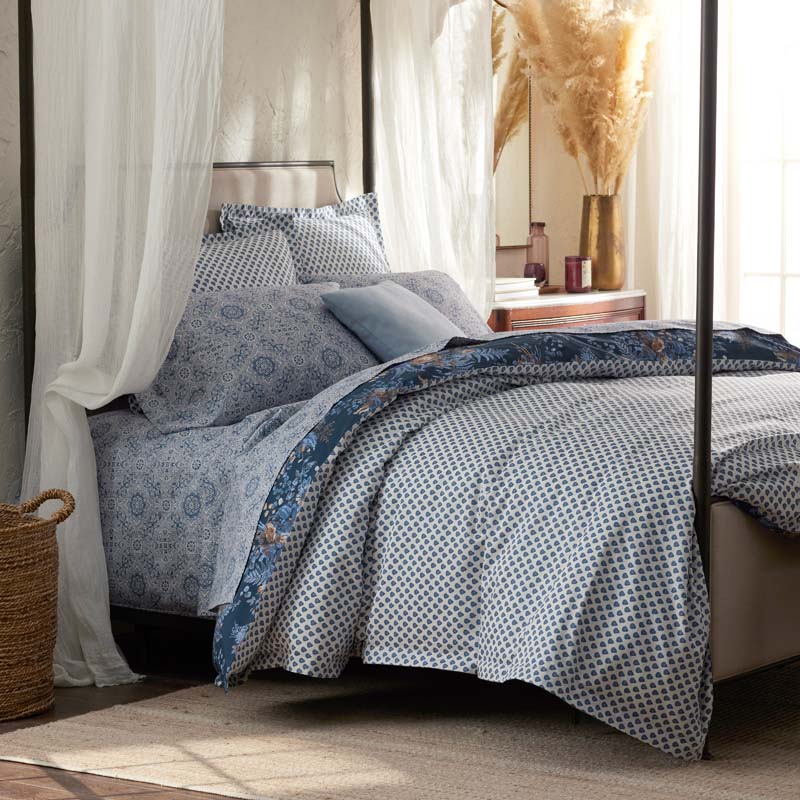 Antara Reversible Premium Smooth Sateen Duvet Cover - Navy, Twin/Twin XL