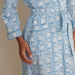 Printed Voile Women's Kimono Robe - Floral Weave, M/L