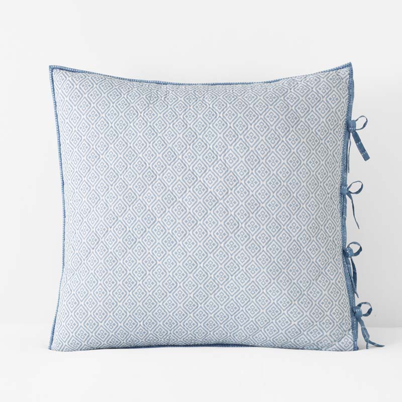 Tira Geo Reversible Quilted Sham - Blue, Euro