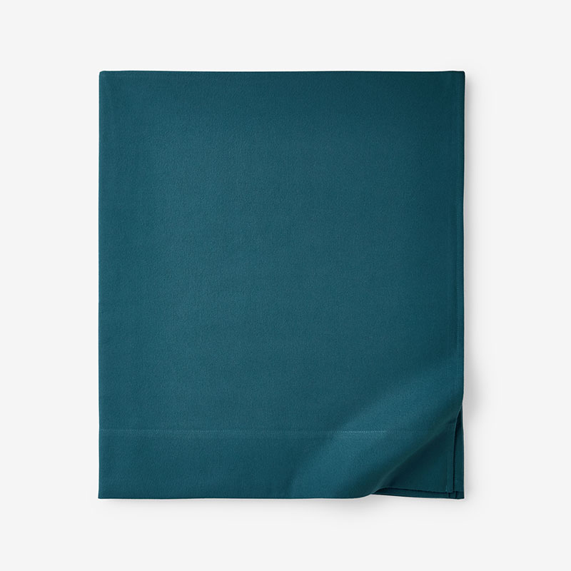 Classic Ultra-Cozy Cotton Velvet Flannel Flat Bed Sheet - Teal, Full
