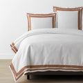 Double Border Classic Smooth Wrinkle-Free Sateen Bed Duvet Cover - Caramel, Full/Queen