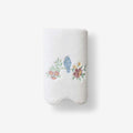 Embroidered Scallop Hand Towel - Bird