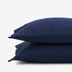 T-Shirt Soft Jersey Knit Pillowcase Set - Navy, King