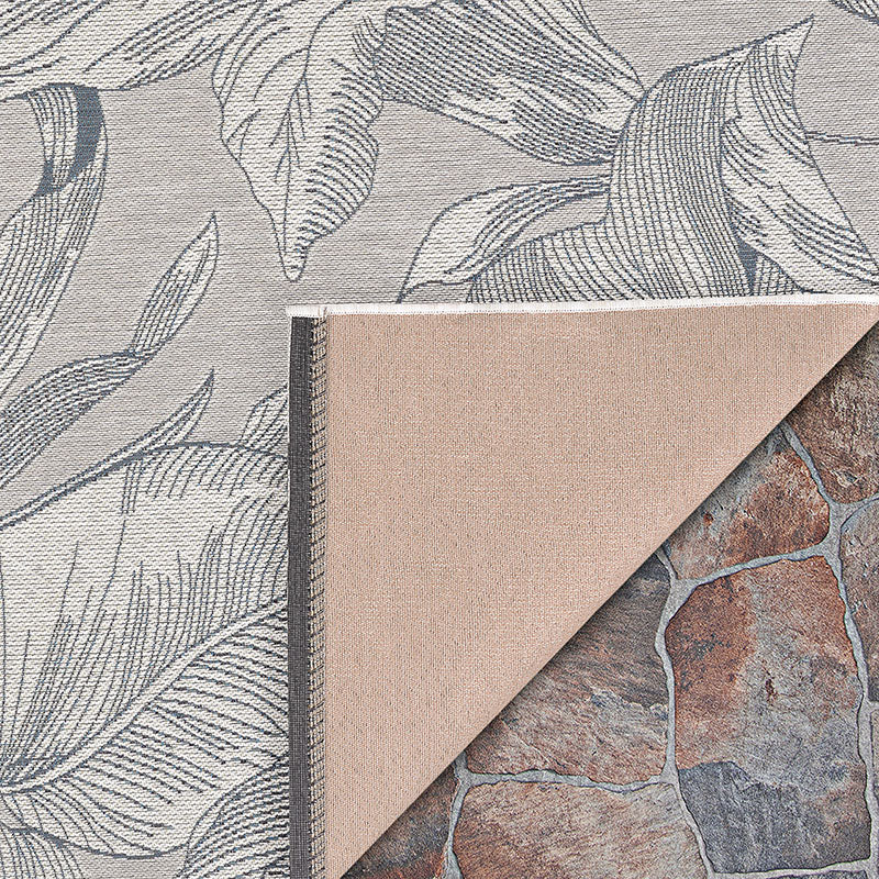 Flora Flat Woven Outdoor Rug - Gray, 4' x 5' 10"