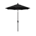 Round Outdoor Patio Umbrella, Fiberglass with Twist Tilt - Bronze Finish, Black, 7.5'
