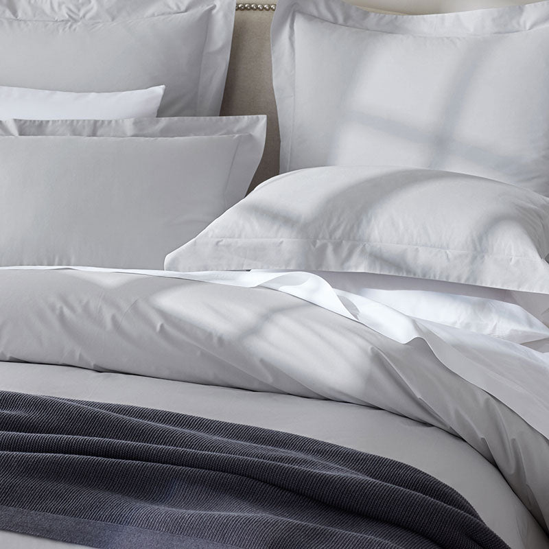 Premium Cool Supima® Cotton Percale Fitted Bed Sheet - Pearl Gray, Queen