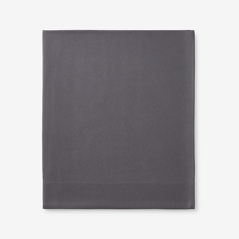 Classic Ultra-Cozy Cotton Velvet Flannel Flat Bed Sheet - Stone Gray, Full