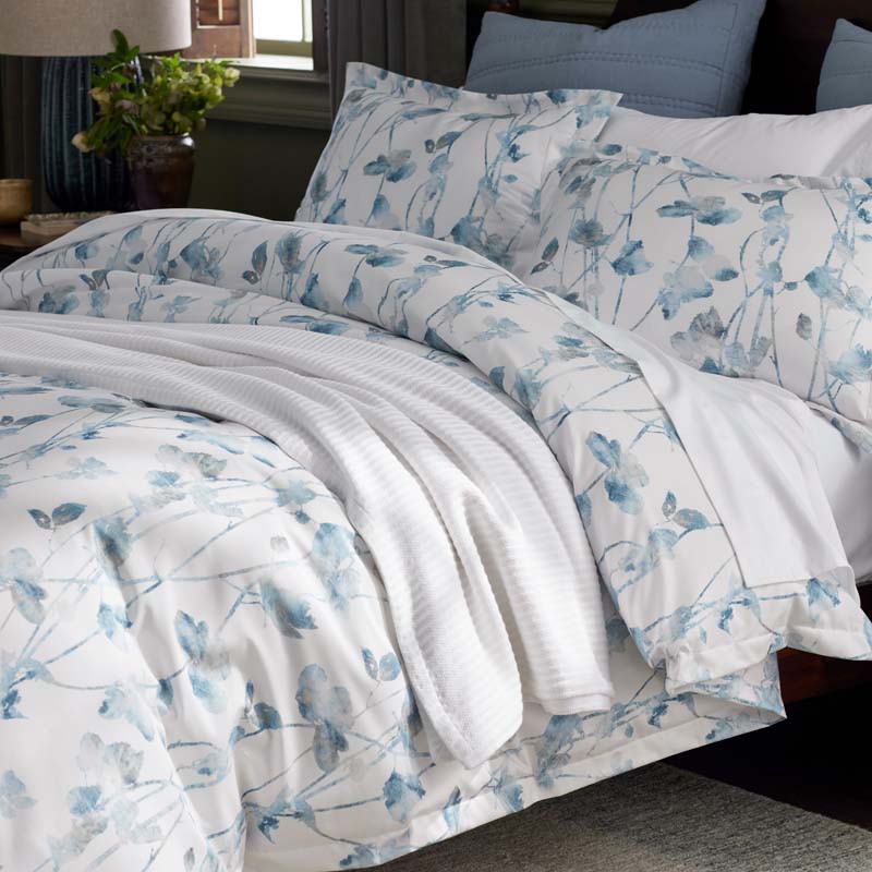 Garden Leaf Premium Smooth Wrinkle-Free Sateen Sham - Blue Multi, Standard