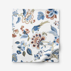 Vintage Meadow Premium Smooth Wrinkle-Free Sateen Flat Bed Sheet - Beige, Queen