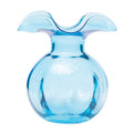 Hibiscus Glass Fluted Vases - Aqua, Medium