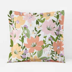 Whimsy Garden Classic Cool Cotton Percale Sham - Multi, Euro