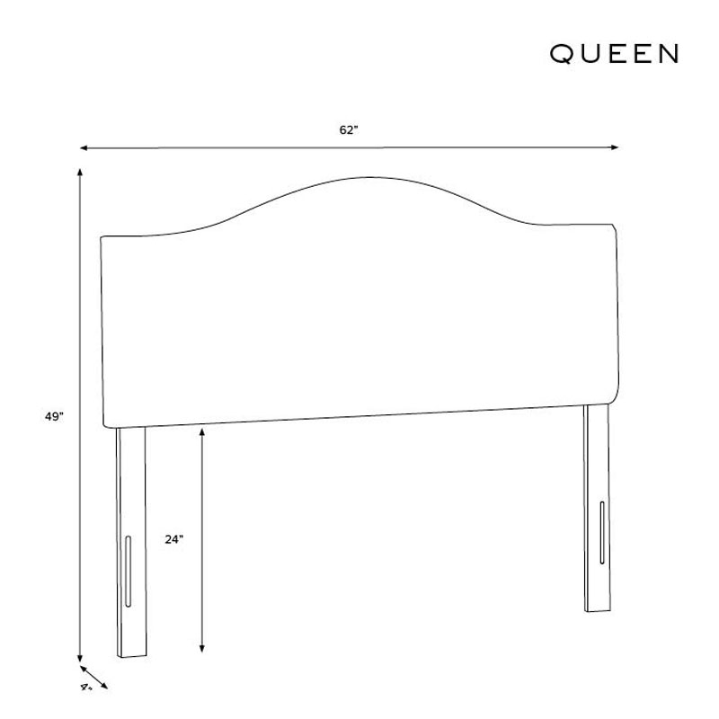 Saddle Velvet Headboard - White, Queen