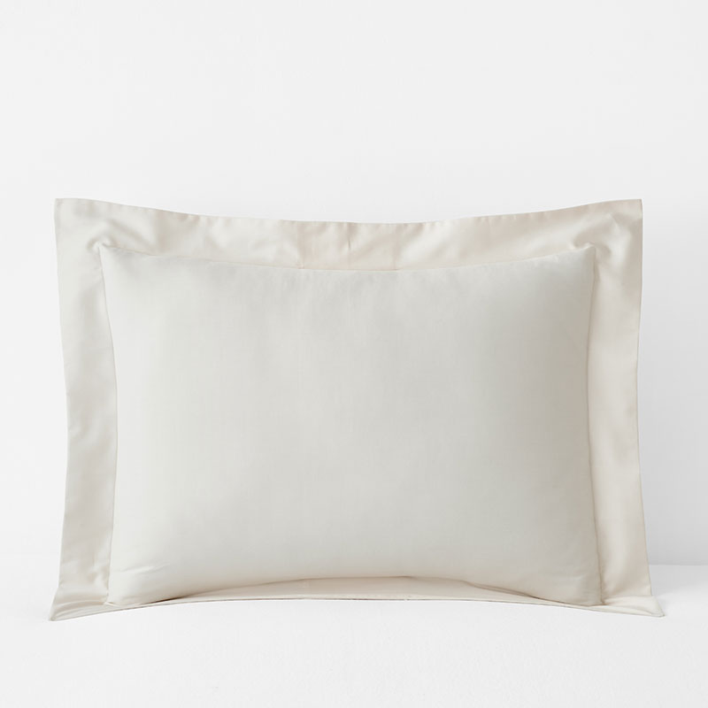 Classic Smooth Sateen Solid Sham - Ivory, Euro