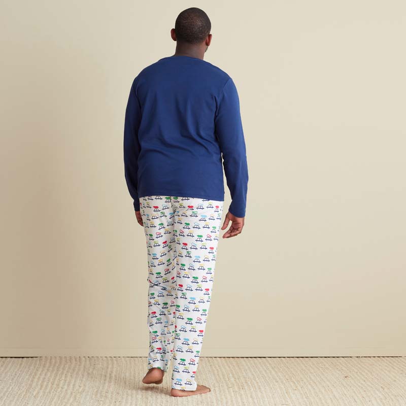 Family Printed Peruvian Cotton Men's Pajama Set - Tree Ride, XXL