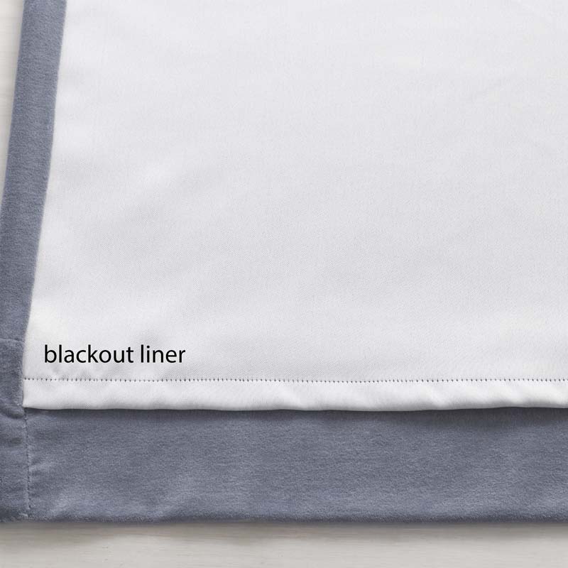 Velvet Blackout Window Curtain - Light Blue, 63 in.