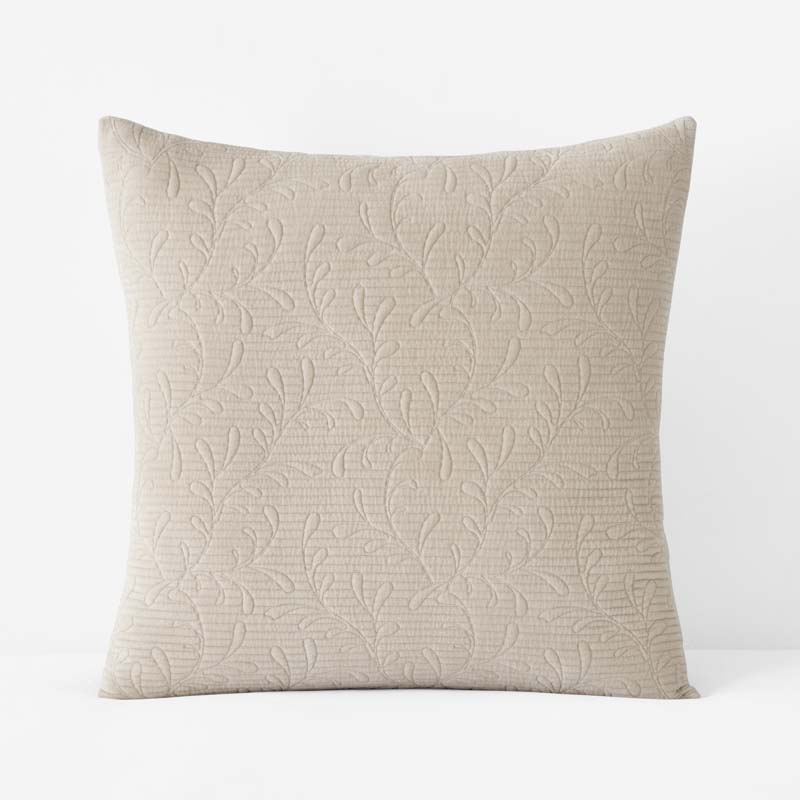 Tinsley Leaf Quilted Sham - Beige Tan, Euro
