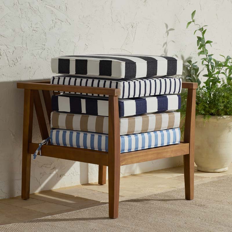 Replacement Boxed Edge Chair Cushion - Cabana Midnight, 18 in. x 18 in.
