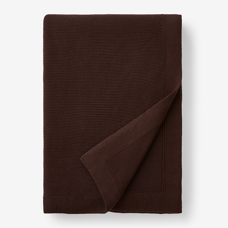 Classic All Season Breathable Cotton Knit Blanket - Brown, King/Cal. King