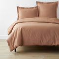 Classic Cool Cotton Percale Bed Duvet Cover - Clay, King/Cal King
