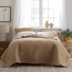 Waffle Quilt - Wheat, Full/Queen
